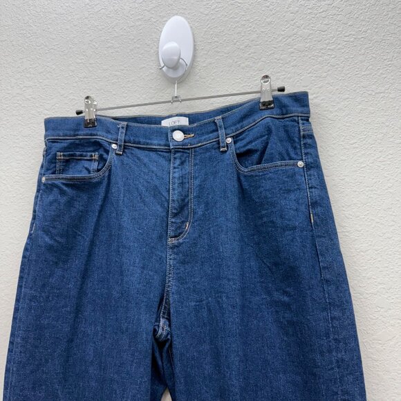 Loft Outlet Straight Cotton Stretch Denim Blue Jeans Pants Womens size 12 - Picture 3 of 8